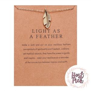 ‼️3/$30 Boho Feather Gold Wish Necklace